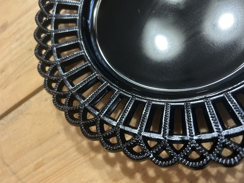 Vintage Milk Glass Black Onyx plates - Picture 2 of 5