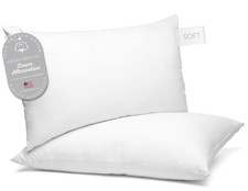 100 Cotton Luxury Hotel Pillows Standard Size Set of 2, Cooling Down Alterna...