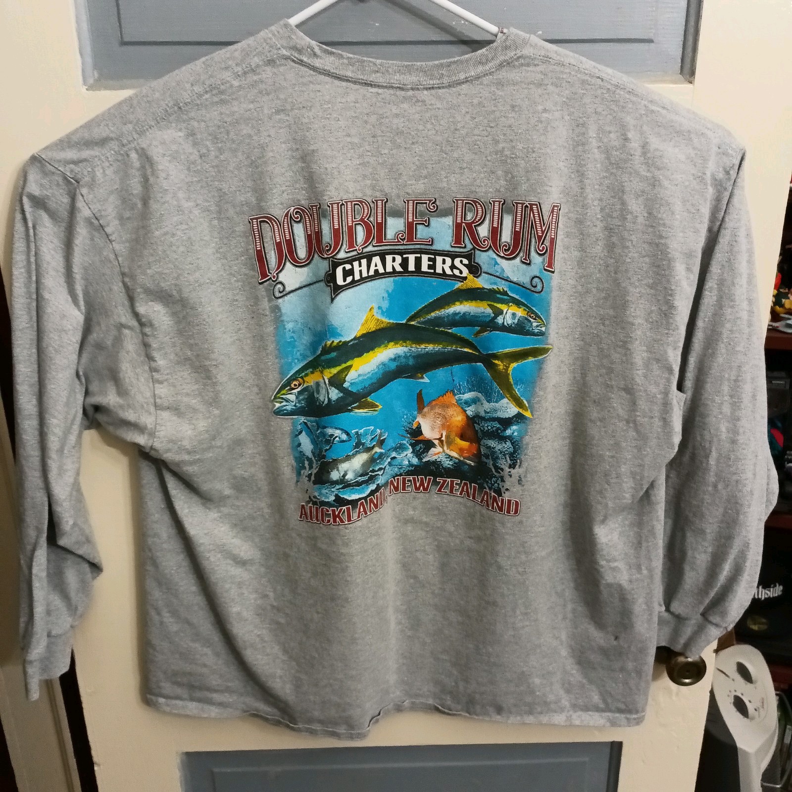 Red Tuna Shirt Club 3X Grey LS Double Rum Charters Auckland New Zealand K