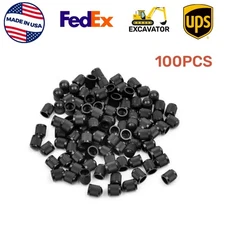 100x BLACK Plastic Tire Valve Air Dust Cover Stem Caps -Wheel Car Truck SUV Bike