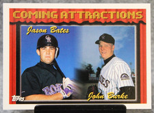 1994 Topps Jason Bates John Burke Coming Attractions Card #780 Rockies