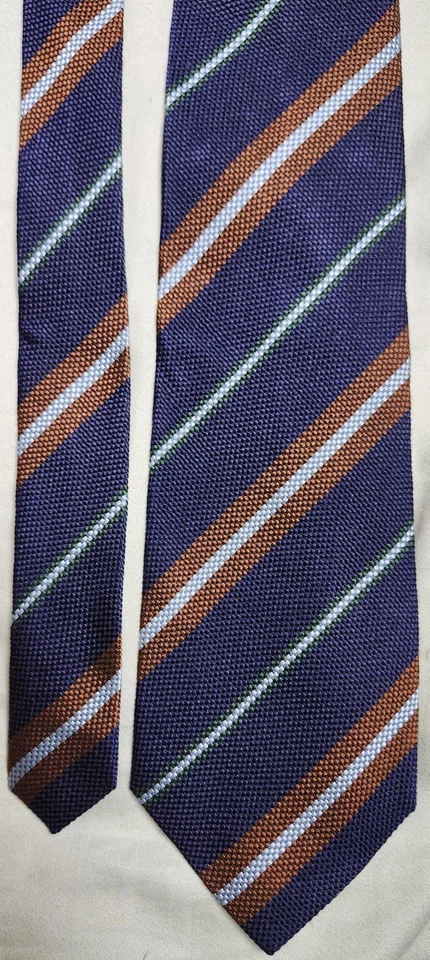 Lote de 2 Corbatas Bally 100% Seda Diseño Multicolor Rayas Hechas en Italia Foto 3 de 4