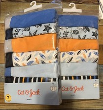 2x Cat Jack Boys Boxer Briefs Underwear 7 Pack XL 14/16 Shark Pattern NEW