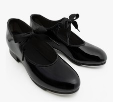 Little Toddler Girls Capezio Jr Tyette Black Tap Dance Shoes Sz 6 1/2 M