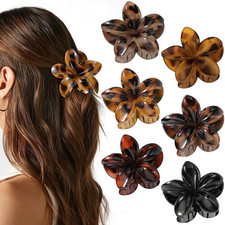 6 PCS Flower Hair Clips for Women, Cute Floral Hawaiian Flower Claw Clips Stro