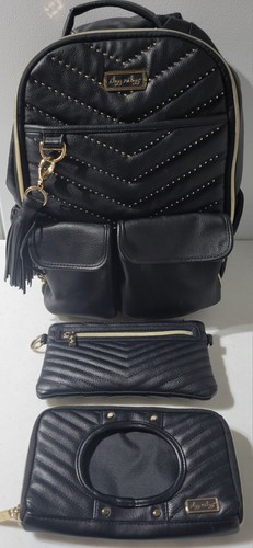 Itzy ritzy black diaper bag backpack with wipe container & Pouch