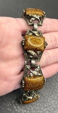 Vintage Silver Tone Bracelet Golden Faux Gold...