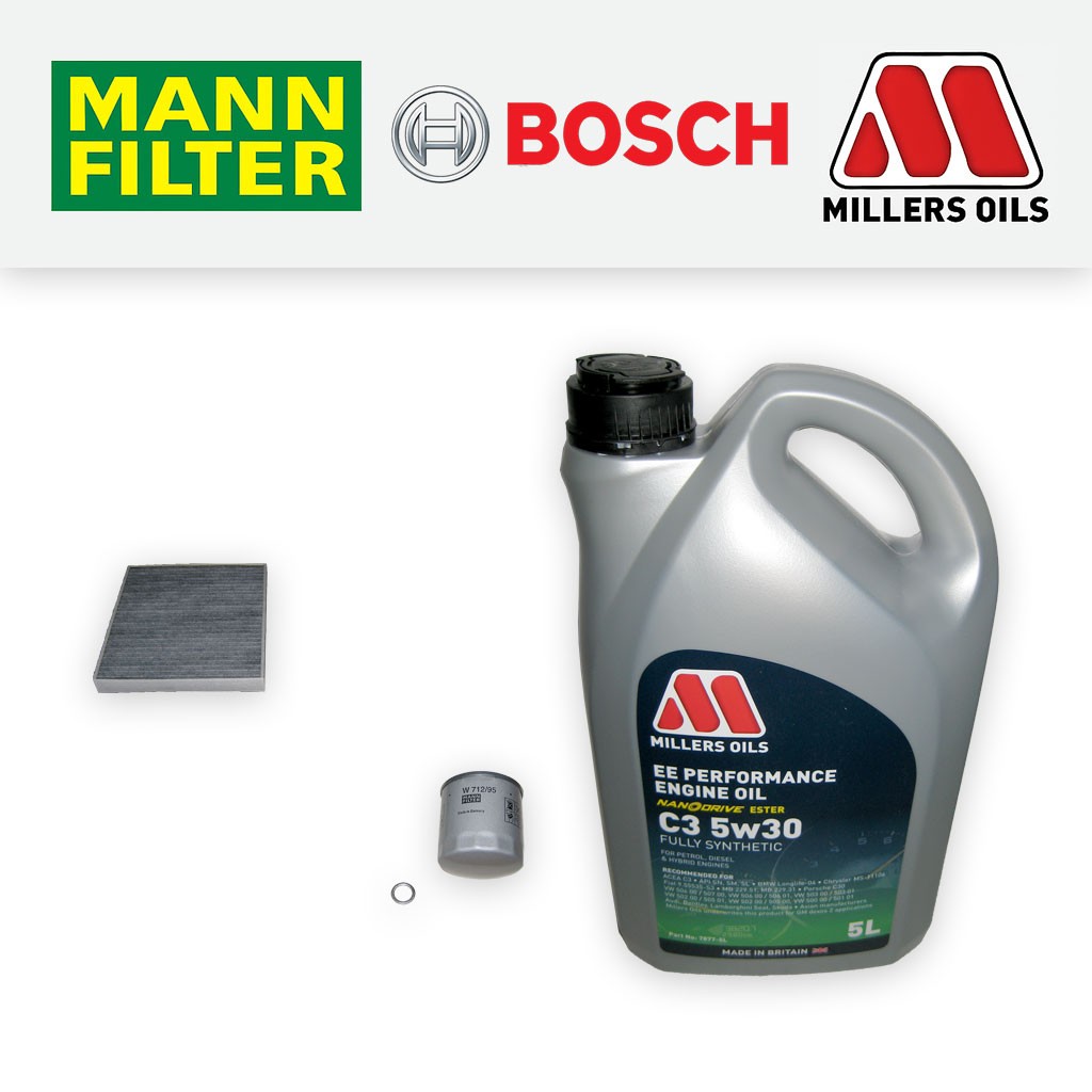 SERVICE KIT SKODA OCTAVIA (5E) 1.0 TSI OIL CABIN FILTERS +5w30 OIL (2012-2018)