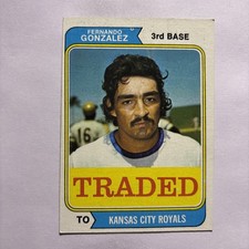 Fernando Gonzalez, 1974 Topps, Kansas City Royals, Third Base, Card # 649T