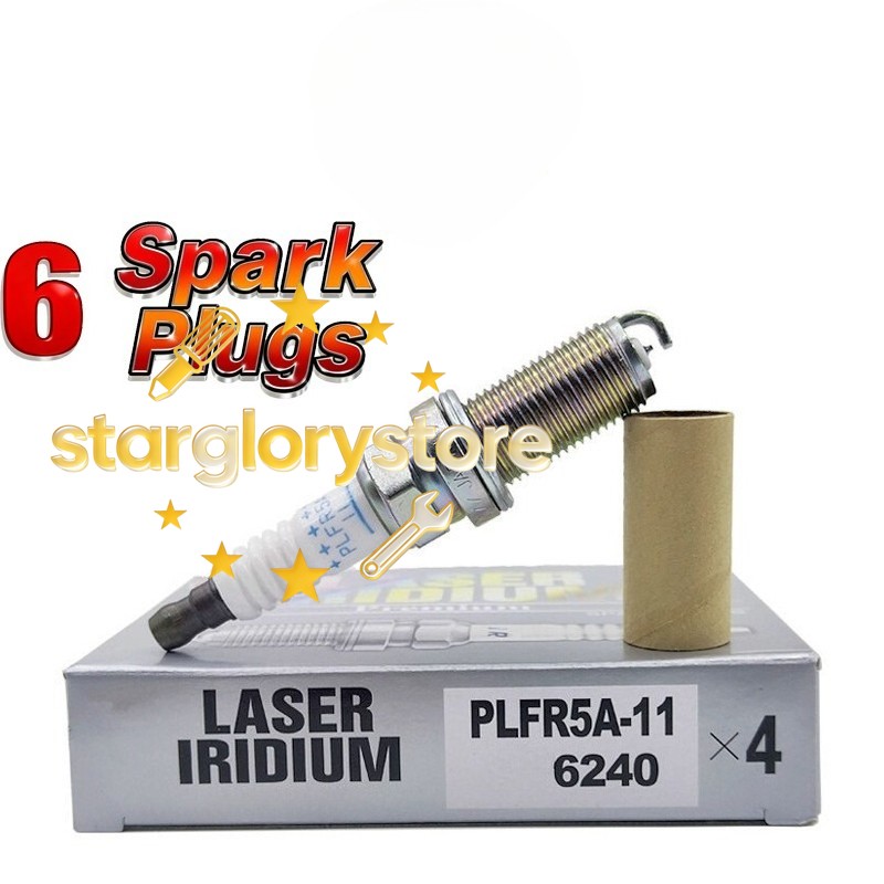 6PCS NEW FIT FOR NGK PLFR5A-11 SPARK PLUG LASER PLATINUM 6240
