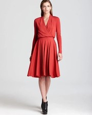 Derek Lam Indian Red Wrap Front Jersey US4