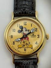 Lorus Mickey Mouse 60 Year Anniversary Quartz Ladies Running Gold Tone 24mm