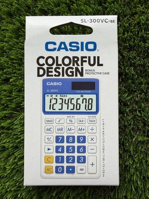 Casio SL-300VC-BE Blue Pocket Calculator Solar Battery NEW Sealed Box