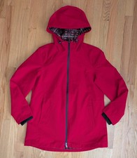 Pendleton Jacket Womens Small Red Full Zip Buttons Hooded Aztec Pattern Lining