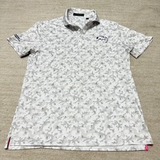 G/FORE Performance Skulls  Tees Camo Golf Polo Men's Medium Gray White