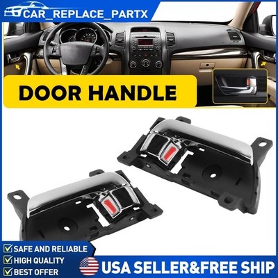 2x Interior Inside Door Handle Chrome Front Rear Side fits Kia Sorento 11 to 15