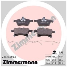 Zimmermann Bremsbelag-Satz Bremsklötze vorne 23832.200.2 23832 23833 | 973353