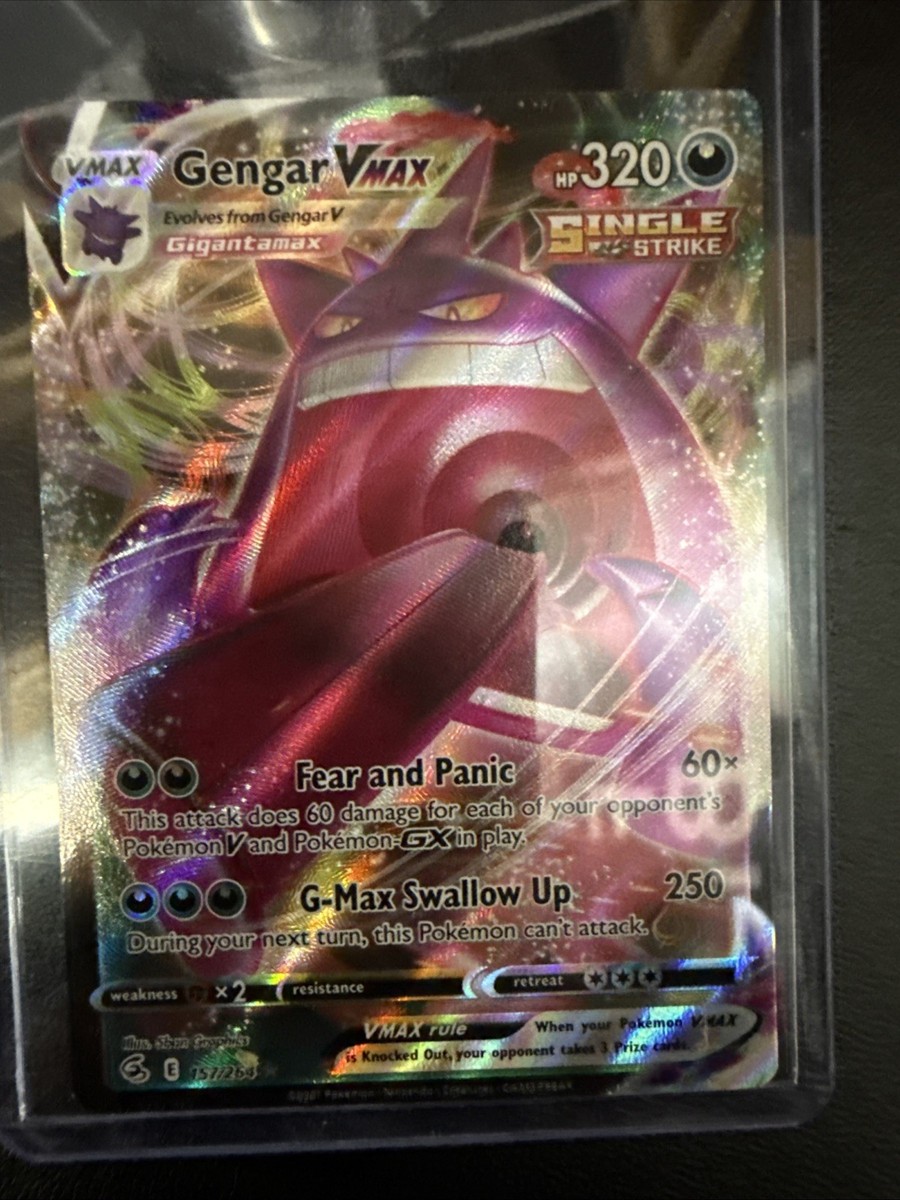 Pokémon TCG Gengar VMAX 157/264 Swsh08: Fusion Strike Holo Card