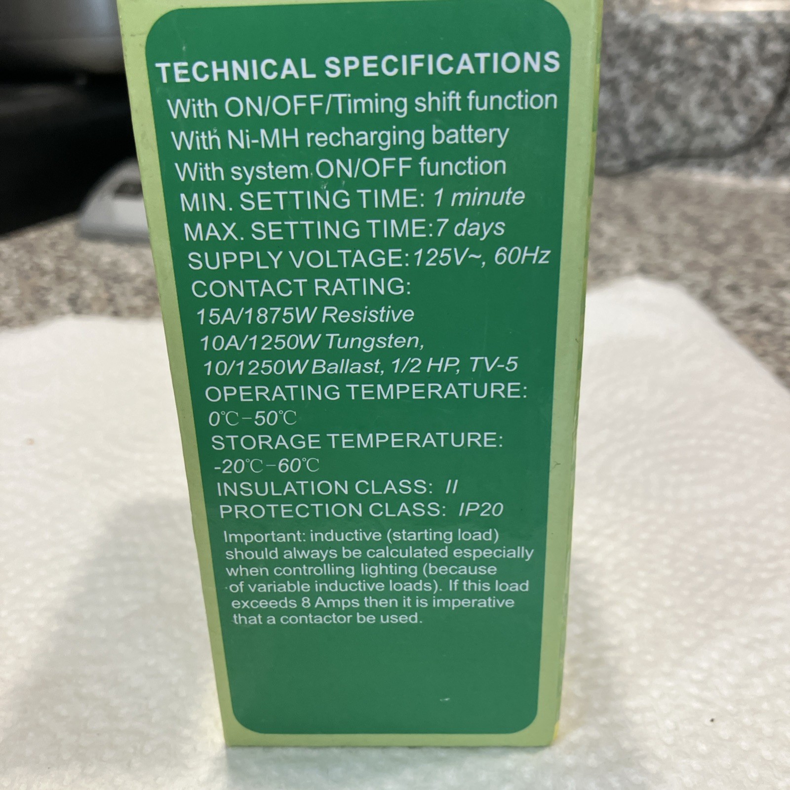 BN-LINK 7 Day Digital Programmable In-Wall Timer Switch