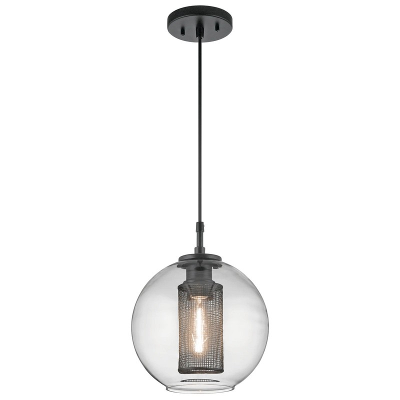 Kichler Edmund-Light Satin Black and Brushed Nickel Hanging Light 3 Boxes Total