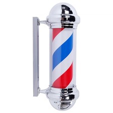 29" Wall Mount Barber Pole Light Rotating Red White Blue LED Strips Classic