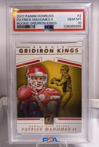 2017 Patrick Mahomes II Donruss Rookie Gridiron Kings #2 Chiefs RC PSA 10
