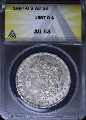 1887-O $1 Morgan Silver Dollar ANACS AU 53