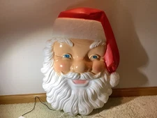 Vintage 35” Blow Mold Santa Face /Head Giant General Foam Products