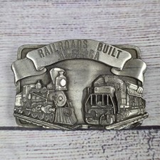 Siskiyou 1984 Belt Buckle RAILROADS BUILT AMERICA USA Made Trains Locomotives