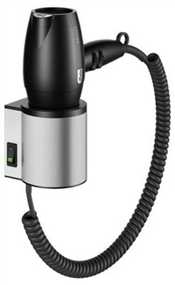Keuco Haartrockner mit Wandhalterung Edelstahl-finish/schwarz