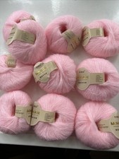 Mohair And Polyamide Fine Knitting Yarn Pink 10x25gms