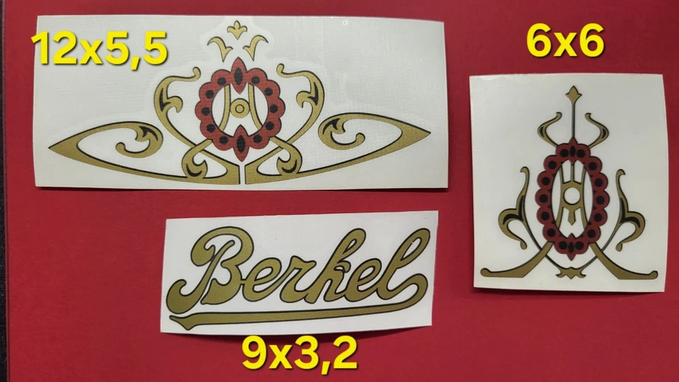 Kit adesivi BERKEL oro, Corsivo Grande Bordo Nero per restauro bilance