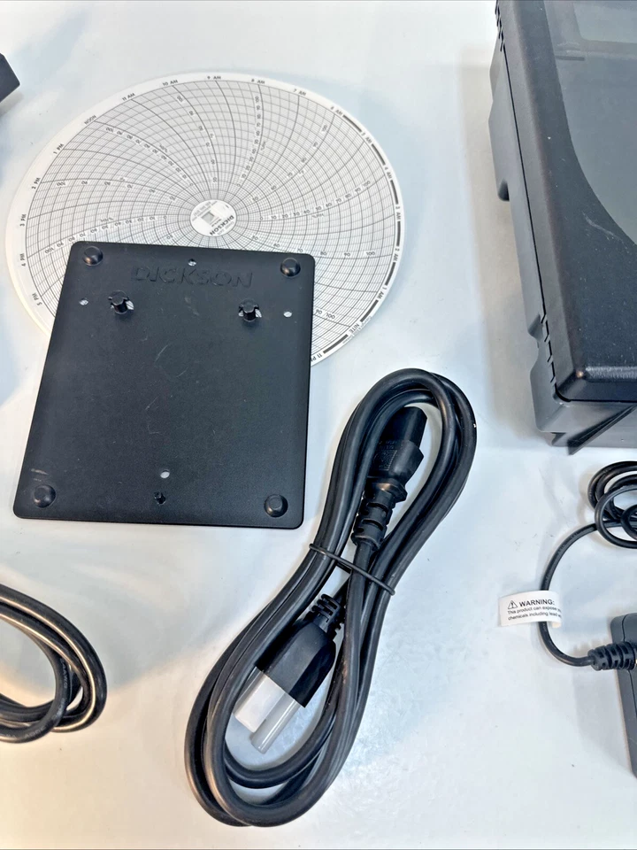 DICKSON TH8P3 CHART RECORDER w/R250 temp & hum probe /PC/C470 charts-20 lot, kit - Image 3 of 4