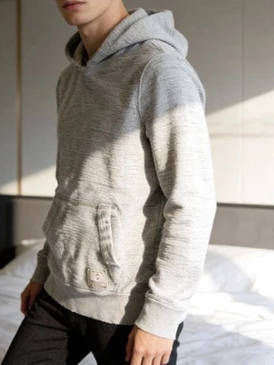 Hoodie Sweat Capuche Abercrombie & Fitch Gris Taille S Style used. TBE - Photo 1/4