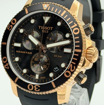 TISSOT Seastar 1000 Chronograph Black/Gold Dial Men's Watch T120