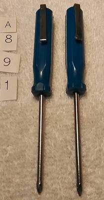 2PC  65-320 STANLEY #0 PHILLIPS POCKET  CLIP  SCREWDRIVER  SET USA  