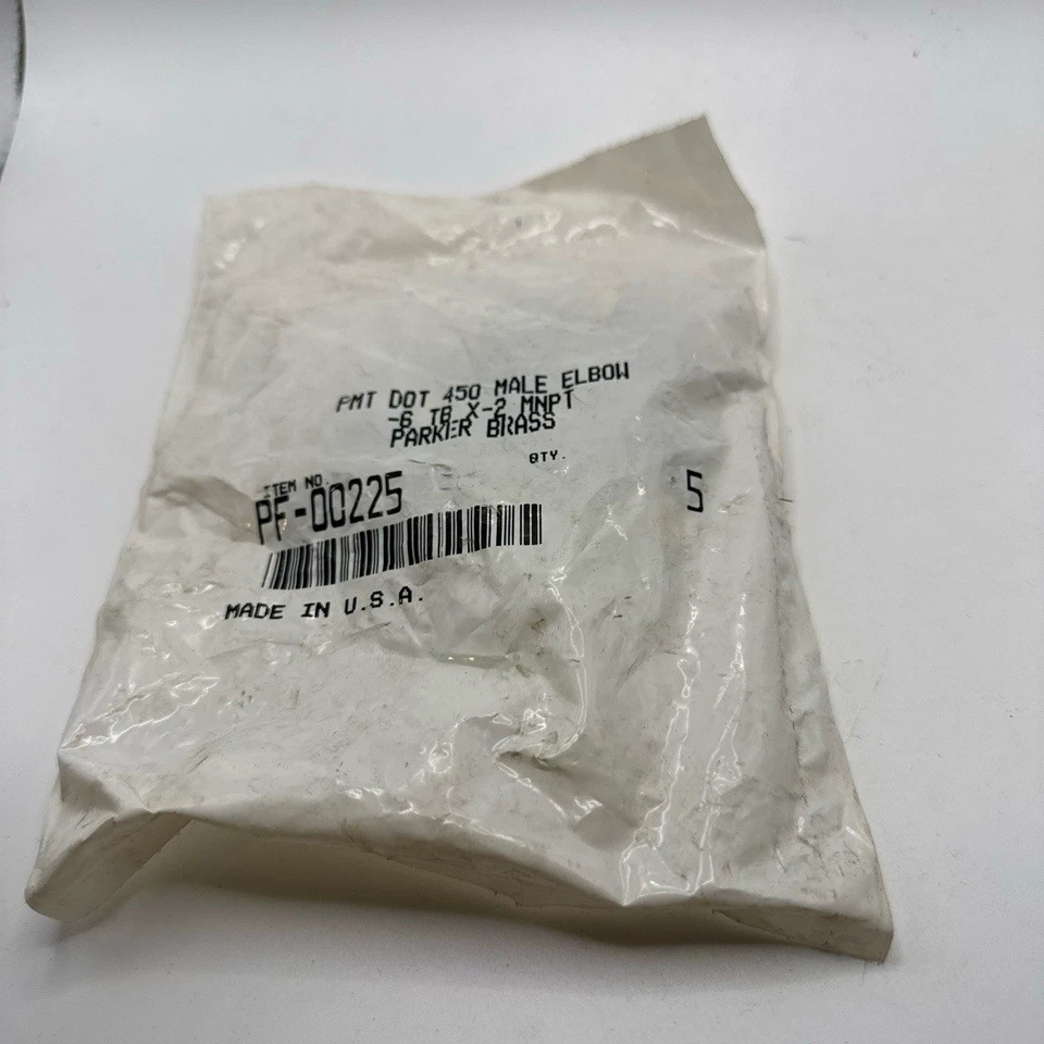 Parker PF-00225 3/8" Tube Union Elbow, 1/8 NPT, Brass (5PK) - Image 2 of 4