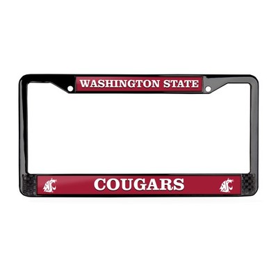 Washington State Cougars NCAA 3D Polyurethane Black License Plate Frame Car-SUV