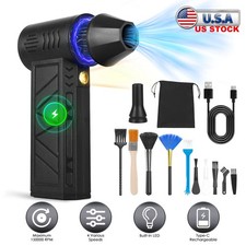 160000RPM Compressed Air Duster Vacuum Cleaner Cordless Air Blower w/ Light Tool