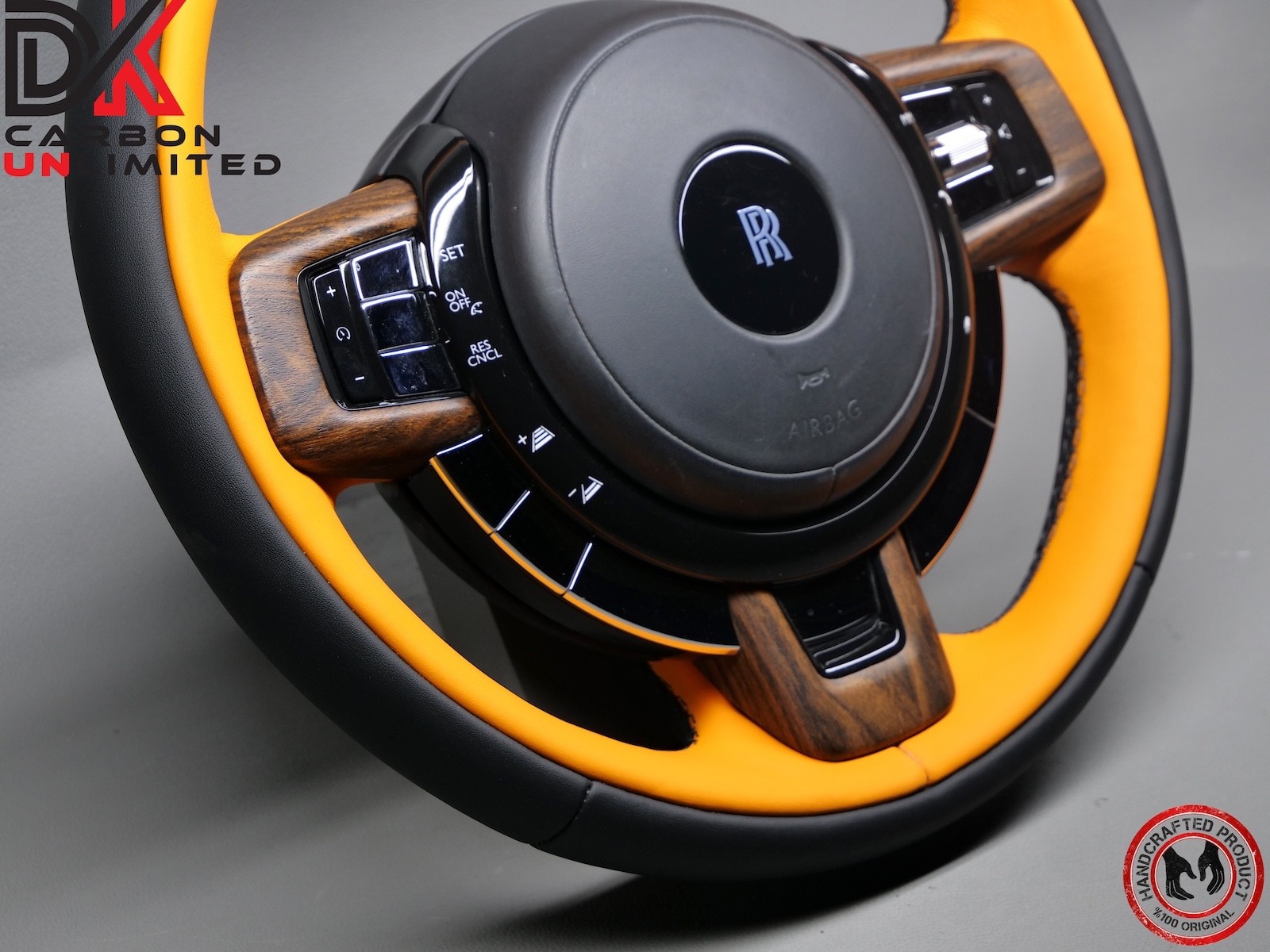 Rolls Royce Ghost Thick Rimmed Two Tone Mandarin Black Stitch Steering Wheel