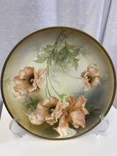 Antique RS Germany Tillowitz Floral Poppies Platter