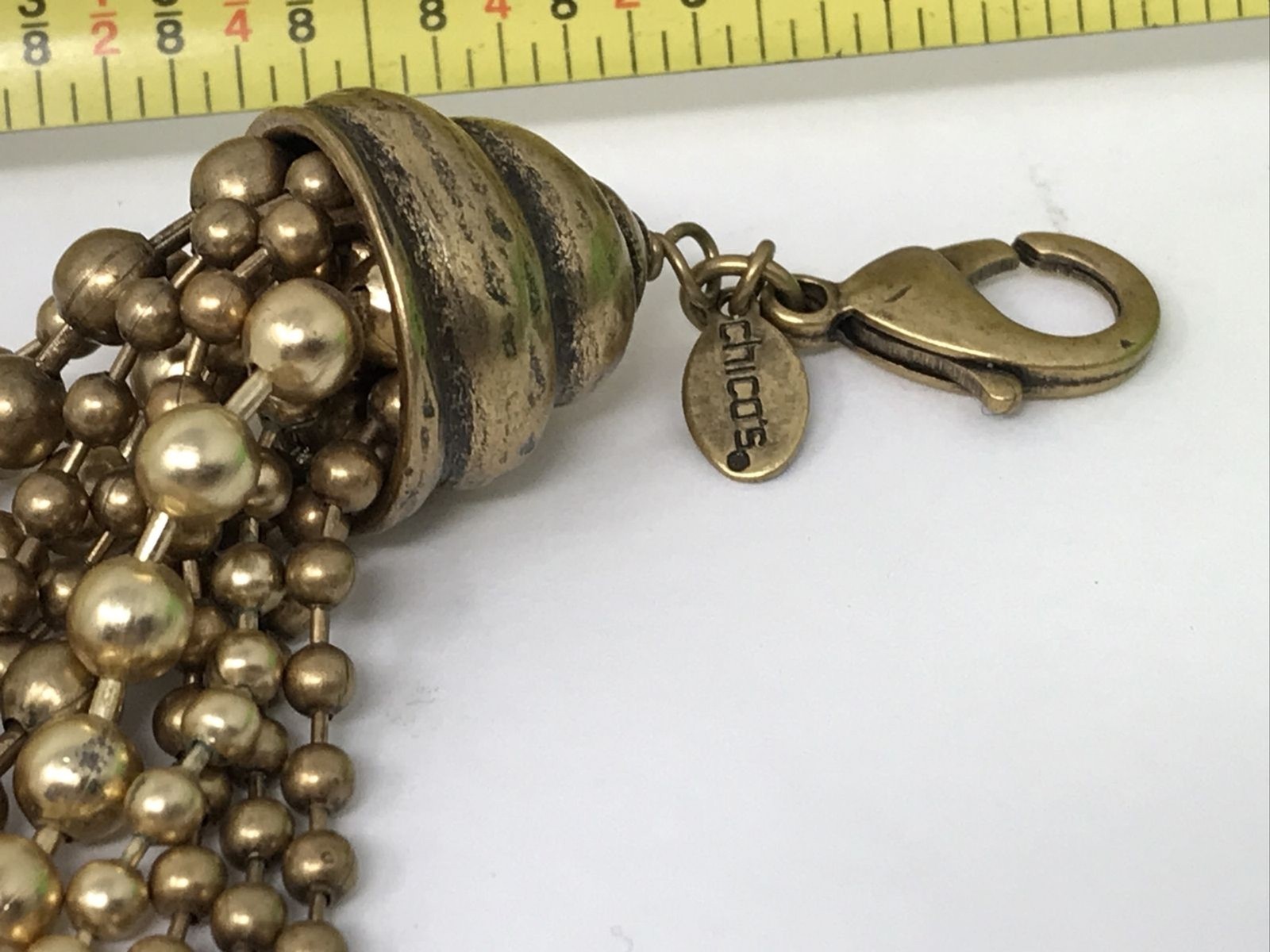 CHICO'S Necklace Multi Strand Layer Chains Gold T… - image 5