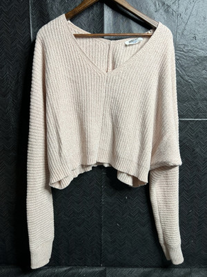 Double Zero Womens Oversized Pink Medium Sweater