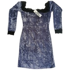 NEW Urban Outfitter Kimchi Blue Off Shoulder Above Knee Velvet Lace Stretch Sz S