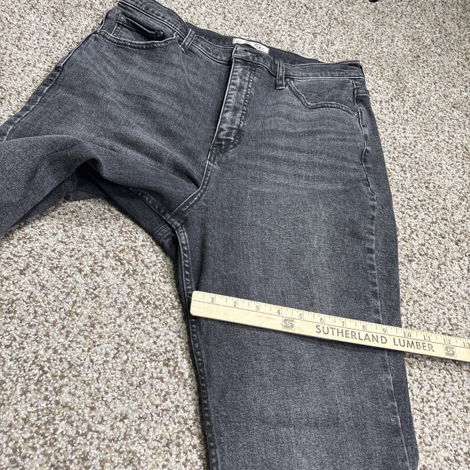 WE THE FREE High Rise Curvy Bell Bottom Jeans 32 Faded Black Fits 31 X 29.5 - View 12