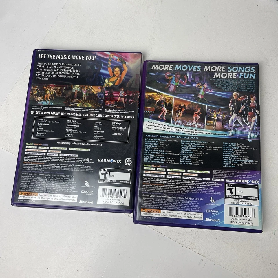 Dance Central 1 -2, Xbox 360 Lot - Complete CIB Tested Xbox Kinect Microsoft - Image 3 of 4