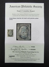 nystamps US Stamp # 84 Blue Cancel $5250 APS Cert O16x860