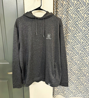 FootJoy Mens Large Charcoal Heather Golf Hoodie TPC River's Bend Logo Sweatshirt