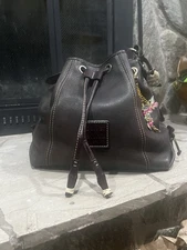 Dooney and Bourke Dark brown Drawstring Bucket Hobo/Shoulder bag