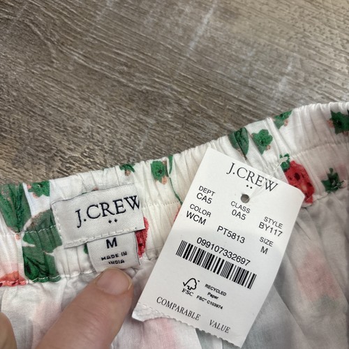 J.Crew Medium Midi Skirt Flounce Hem Strawberry Print Cotton Cottagecore READ - Picture 8 of 16